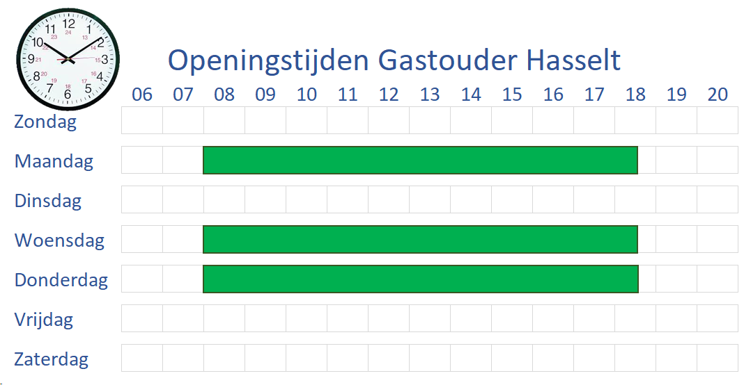 Openingstijden Gastouder-Hasselt